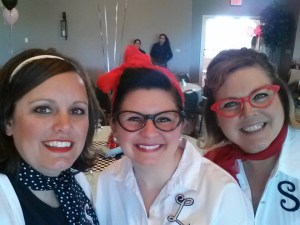staff members in 50's clothing